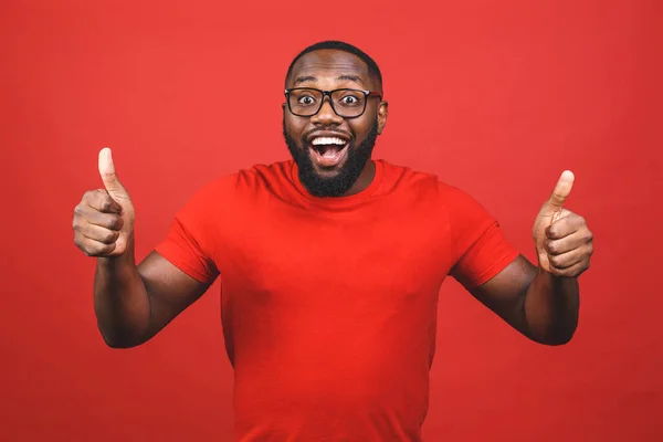 Retrato Primer Plano Joven Guapo Hombre Feliz Que Parece Sorprendido — Foto de Stock