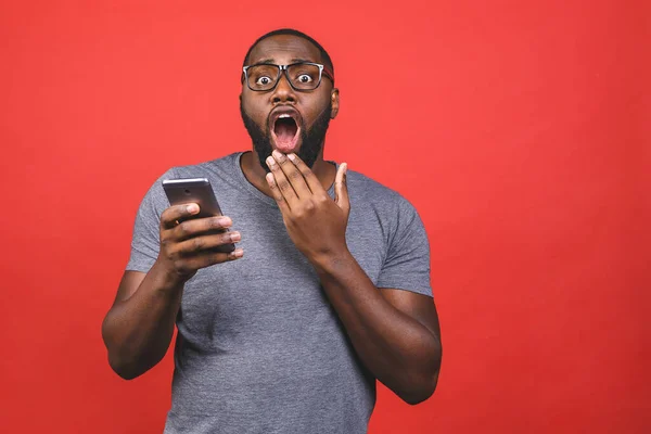 Retrato Simpático Divertido Loco Guapo Atractivo Alegre Afroamericano Chico Usando — Foto de Stock