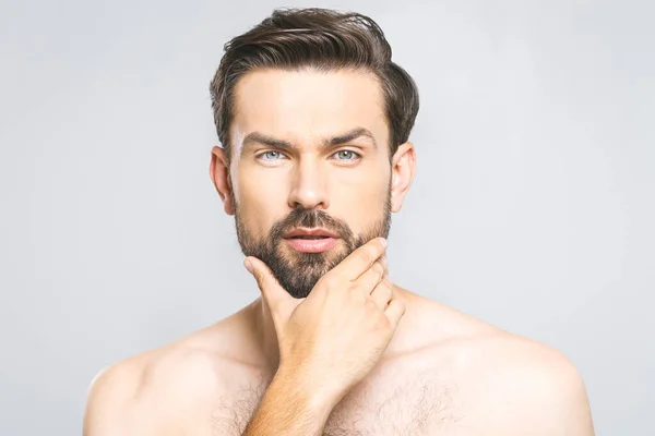 Foto Joven Pie Aislado Sobre Fondo Gris Pared Desnudo Concepto —  Fotos de Stock