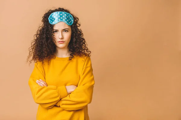 Cintura Hacia Arriba Retrato Alegre Joven Hermosa Rizada Sonriente Chica — Foto de Stock