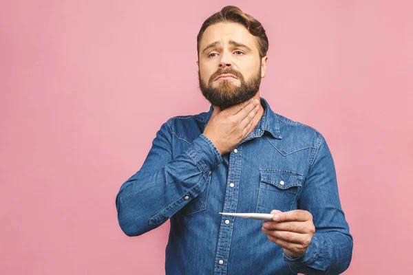 Voel Rot Man Verkouden Griep Loopneus Gezondheidszorg Medisch Concept Geïsoleerd — Stockfoto