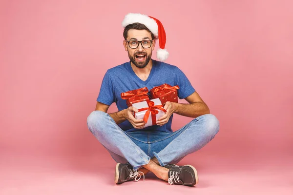 Adorable Foto Joven Atractivo Con Una Hermosa Sonrisa Sosteniendo Cajas — Foto de Stock