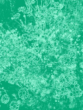 Papatyalı soyut yeşil çiçek arkaplanı
