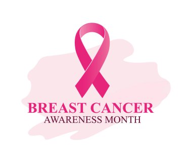 Meme kanseri farkındalığı ayı konsepti. Gerçekçi pembe kurdele.