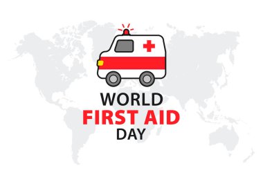 Acil durumlar için düz dizayn ambulans arabası..