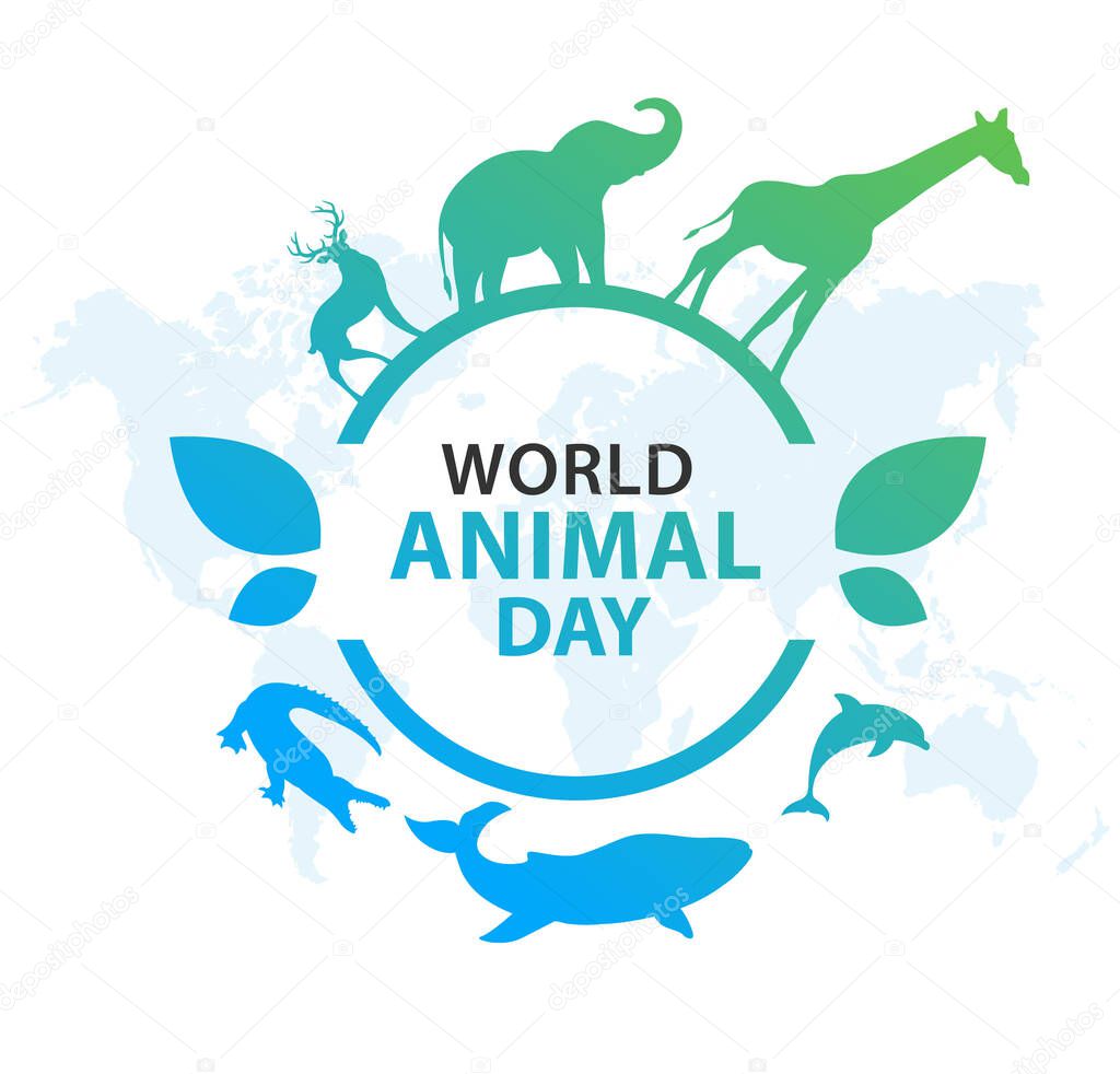 World Animal Day on October 4. Web banner. Vector illustration