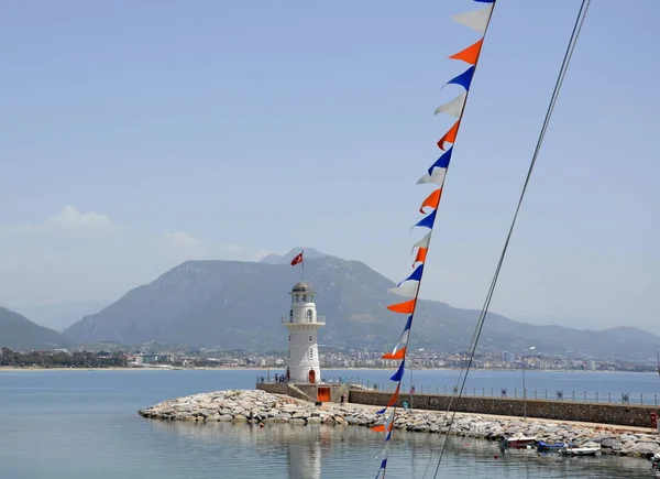 Uitzicht Vuurtoren Haven Van Turkije — Stockfoto