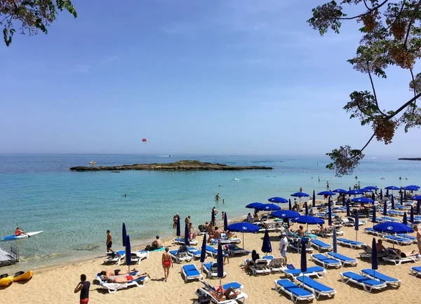 Verão Paisagem Vista Mar Praia Chipre — Fotografia de Stock