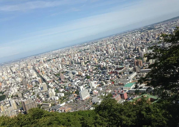 Τοπίο Της Πόλης Sapporo Από Βουνό Maruyama Στο Sapporo — Φωτογραφία Αρχείου