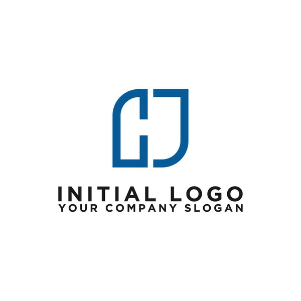 标志设计灵感的公司从最初字母的Cj标志图标 — 图库矢量图片