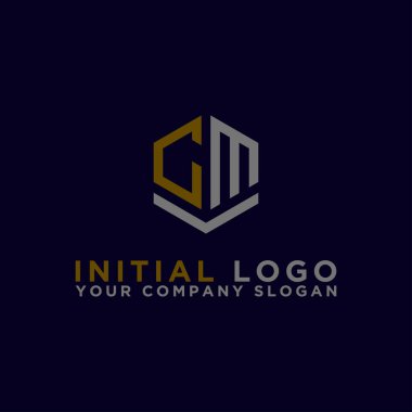 CM logo simgesinin ilk harflerinden şirketler için logo tasarımı ilham kaynağı. - Vektör