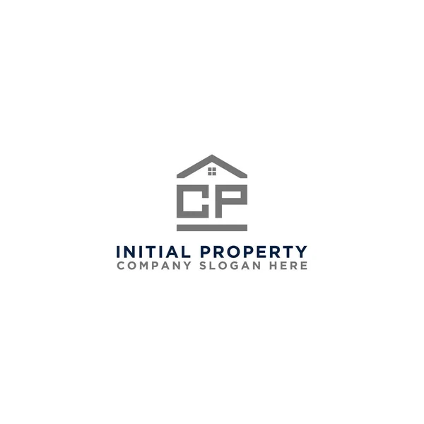 Modèle Logo Vecteur Conception Propriété Immobilier Avec Les Initiales Vecteur — Image vectorielle
