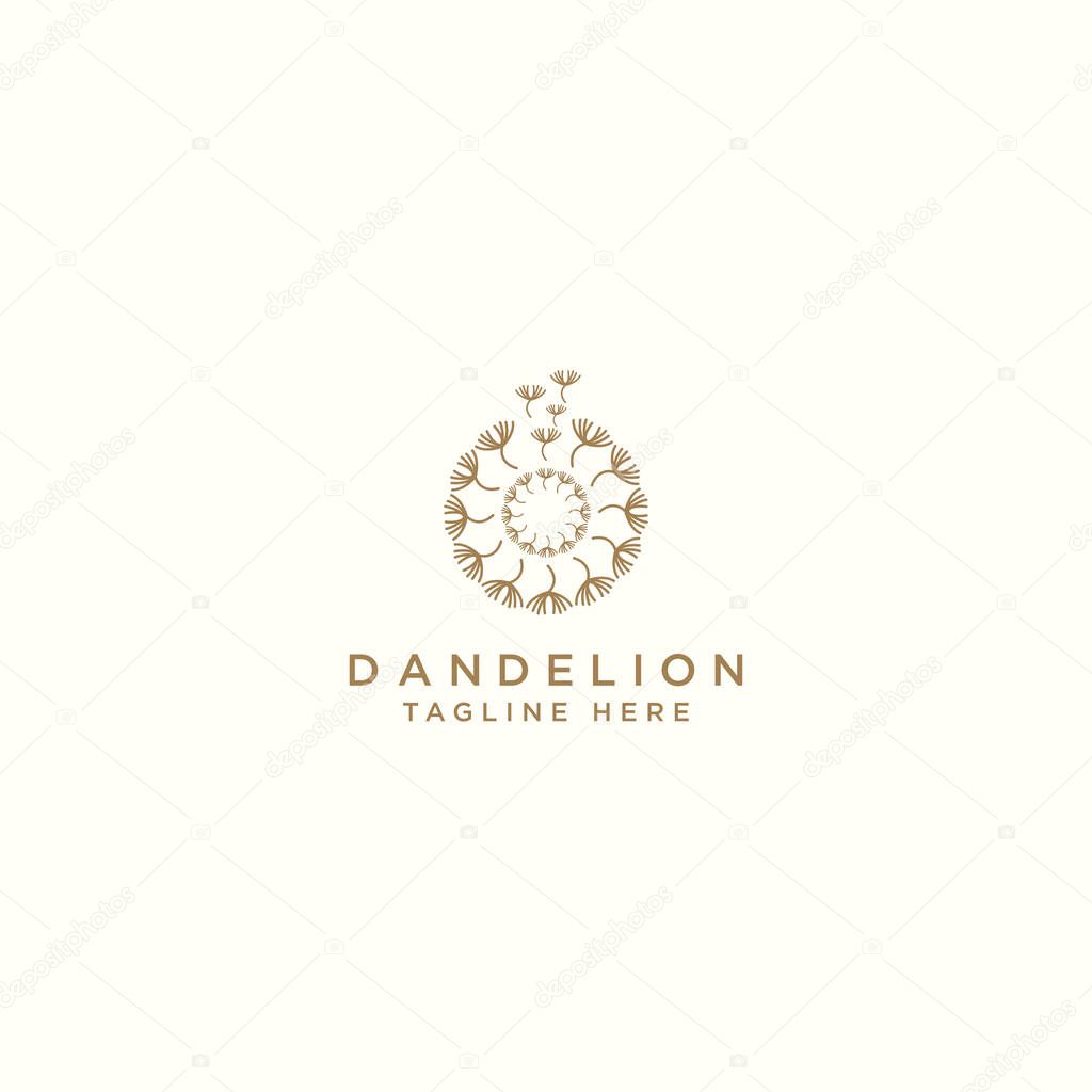 Dandelion Flower Logo Icon Design Template.