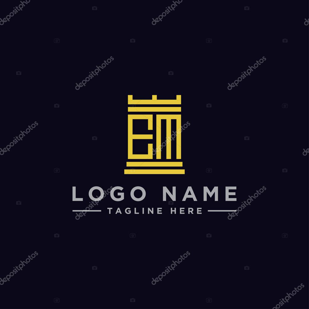 Logo design, Inspiration for companies from the initial letters EM logo icon. -Vectors