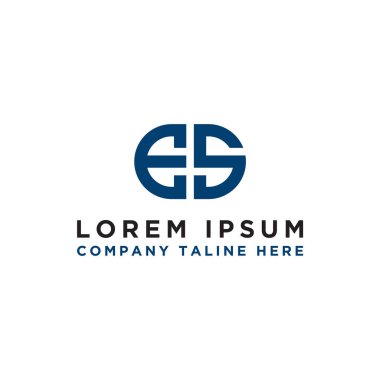 ES logo simgesinin ilk harflerinden şirketler için logo tasarımı ilham kaynağı. - Vektör