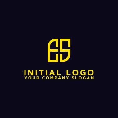ES logo simgesinin ilk harflerinden şirketler için logo tasarımı ilham kaynağı. - Vektör