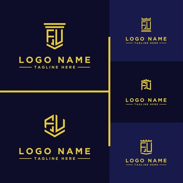 Conjunto Design Logotipo Inspirador Para Empresas Partir Das Letras Iniciais —  Vetores de Stock