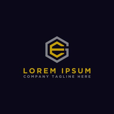 GE logo simgesinin ilk harflerinden şirketler için logo tasarımı ilham kaynağı. - Vektör