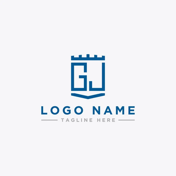 ロゴデザインは Gjロゴアイコンの頭文字から企業にインスピレーションを与えています ベクトル — ストックベクタ