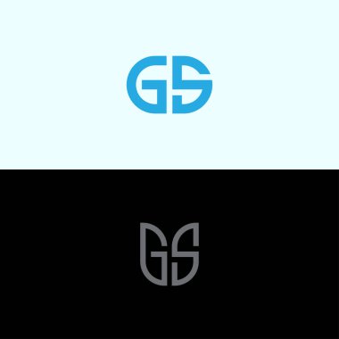 GS logo simgesinin ilk harflerinden ilham verici şirket logosu dizaynları. - Vektörler