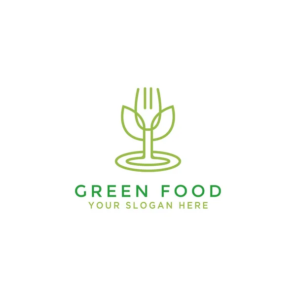 Green Food Nature Logo Design Vecteur — Image vectorielle