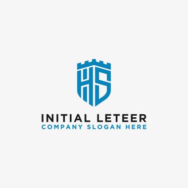 HS logo simgesinin ilk harflerinden şirketler için logo tasarımı ilham kaynağı. - Vektör