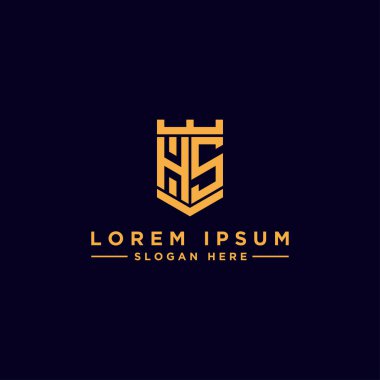 HS logo simgesinin ilk harflerinden şirketler için logo tasarımı ilham kaynağı. - Vektör