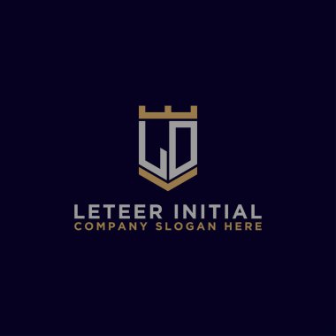 LD harfinin ilk simgesi / Monogramı. - Vektör ilhamlı logo tasarımı - Vektör