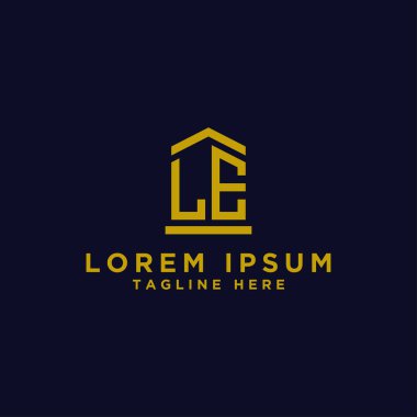 İlk harfler LE logo simgesinden gelen şirketler için logo tasarımı ilhamı. - Vektörler