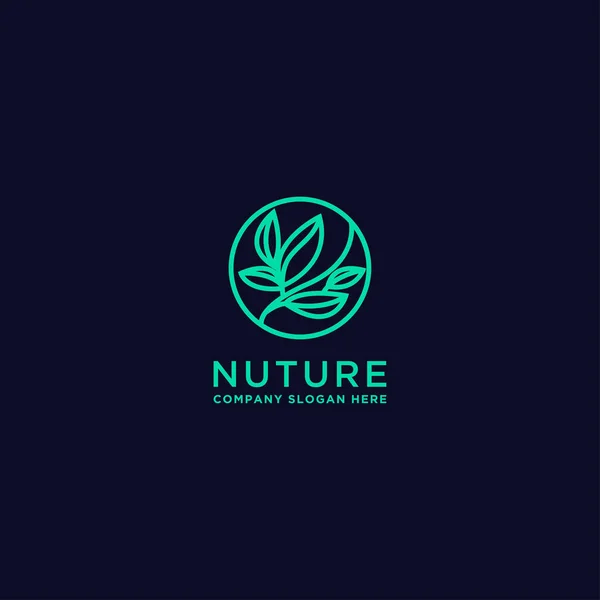 Λογότυπο Leaf Τρία Φύλλα Ένα Απλό Στυλ Διάνυσμα Αφηρημένη Σχεδίαση — Διανυσματικό Αρχείο