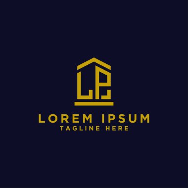 Logo tasarımı ilham kaynağı, LP logo simgesinin ilk harflerinden şirketler için. - Vektörler
