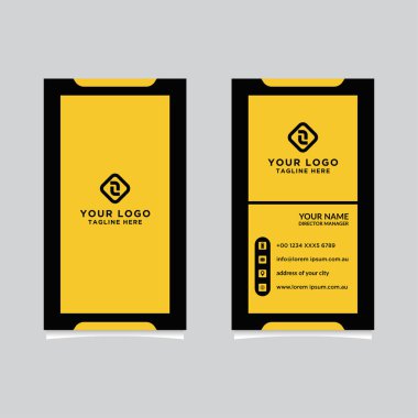 Modern, Yaratıcı ve Temiz Vektör Tasarım İş Kartı Şablonu. Dikey Şablon