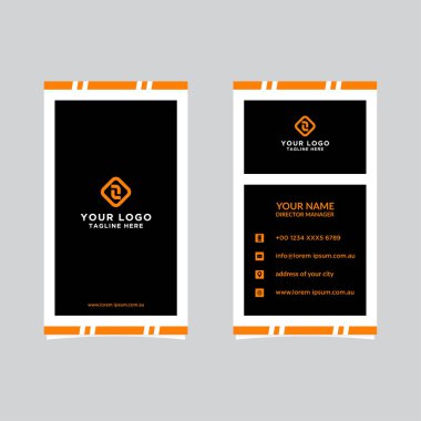 Modern, Yaratıcı ve Temiz Vektör Tasarım İş Kartı Şablonu. Dikey Şablon