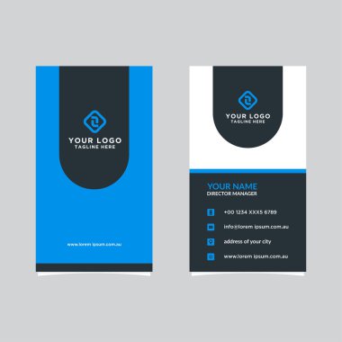 Modern, Yaratıcı ve Temiz Vektör Tasarım İş Kartı Şablonu. Dikey Şablon