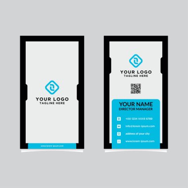 Modern, Yaratıcı ve Temiz Vektör Tasarım İş Kartı Şablonu. Dikey Şablon