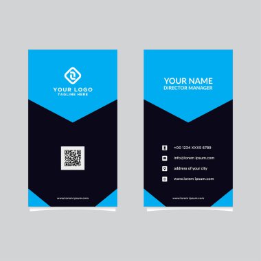 Modern, Yaratıcı ve Temiz Vektör Tasarım İş Kartı Şablonu. Dikey Şablon