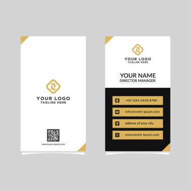 Modern, Yaratıcı ve Temiz Vektör Tasarım İş Kartı Şablonu. Dikey Şablon