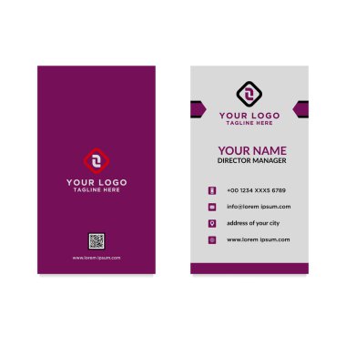 Modern, Yaratıcı ve Temiz Vektör Tasarım İş Kartı Şablonu. Dikey Şablon