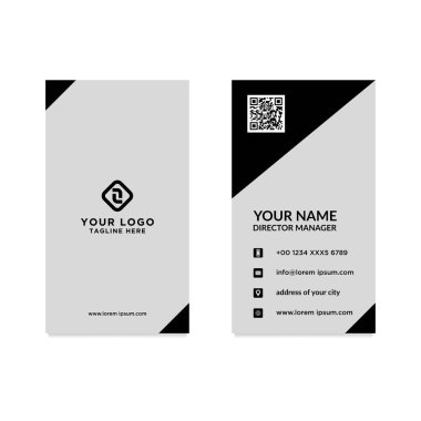Modern, Yaratıcı ve Temiz Vektör Tasarım İş Kartı Şablonu. Dikey Şablon