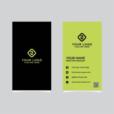 Modern, Yaratıcı ve Temiz Vektör Tasarım İş Kartı Şablonu. Dikey Şablon