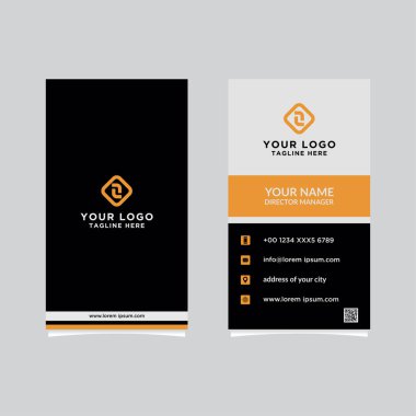 Modern, Yaratıcı ve Temiz Vektör Tasarım İş Kartı Şablonu. Dikey Şablon