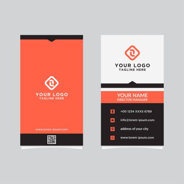 Modern, Yaratıcı ve Temiz Vektör Tasarım İş Kartı Şablonu. Dikey Şablon