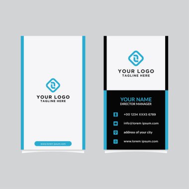 Modern, Yaratıcı ve Temiz Vektör Tasarım İş Kartı Şablonu. Dikey Şablon