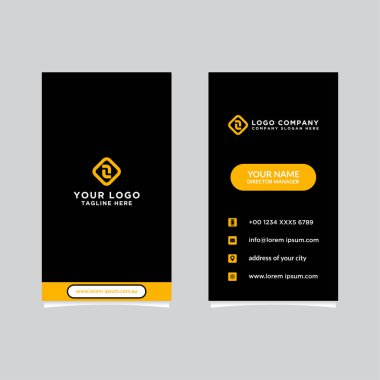 Modern, Yaratıcı ve Temiz Vektör Tasarım İş Kartı Şablonu. Dikey Şablon
