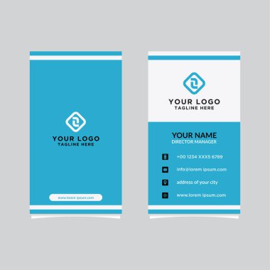 Modern, Yaratıcı ve Temiz Vektör Tasarım İş Kartı Şablonu. Dikey Şablon