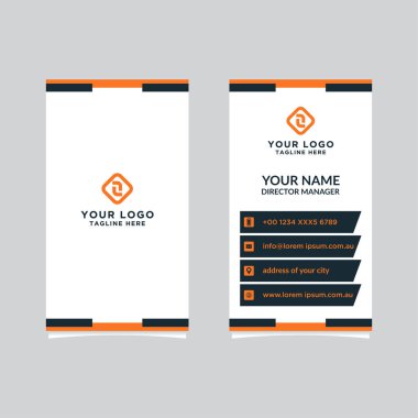 Modern, Yaratıcı ve Temiz Vektör Tasarım İş Kartı Şablonu. Dikey Şablon