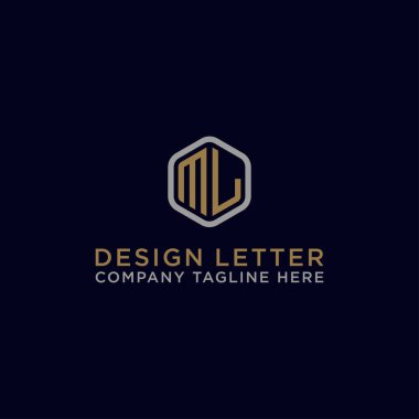 ML logo simgesinin ilk harflerinden şirketler için logo tasarımı ilham kaynağı. - Vektör