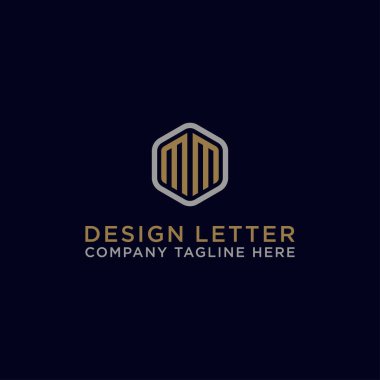 MM logo simgesinin ilk harflerinden şirketler için logo tasarımı ilham kaynağı. - Vektör