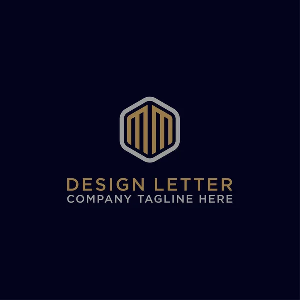 徽标的设计灵感来自公司最初的字母Mm徽标图标 — 图库矢量图片