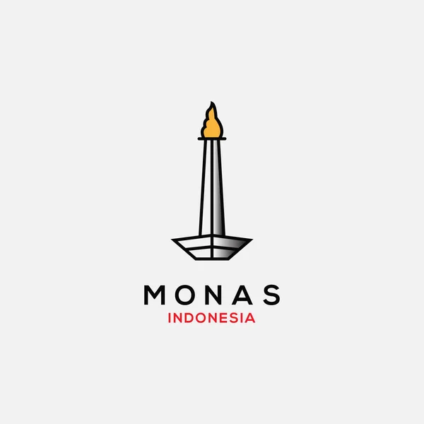 Векторный Дизайн Логотипа Monas Indonesia — стоковый вектор